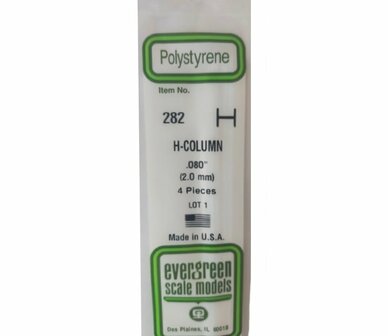 Evergreen H-profiel 2mm