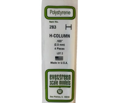 Evergreen H-profiel 2,5 mm