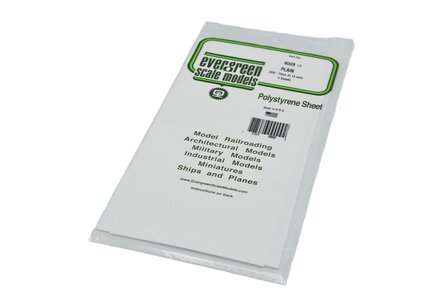 Evergreen gladde plaat 152x292 mm wit 0,1 mm