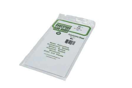 Evergreen gladde plaat 152x292 mm wit 2.0 mm