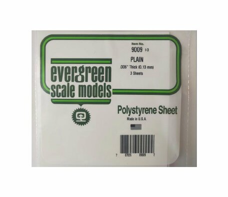Evergreen gladde plaat 0.1 mm wit