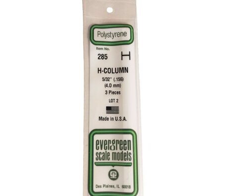 Evergreen H-profiel 4 mm