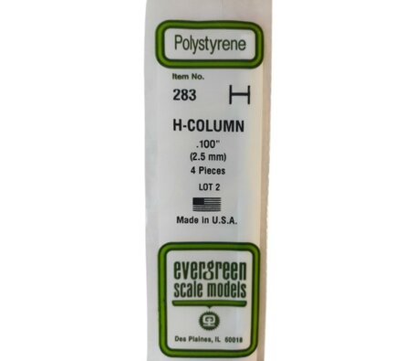 Evergreen H-profiel 2,5 mm